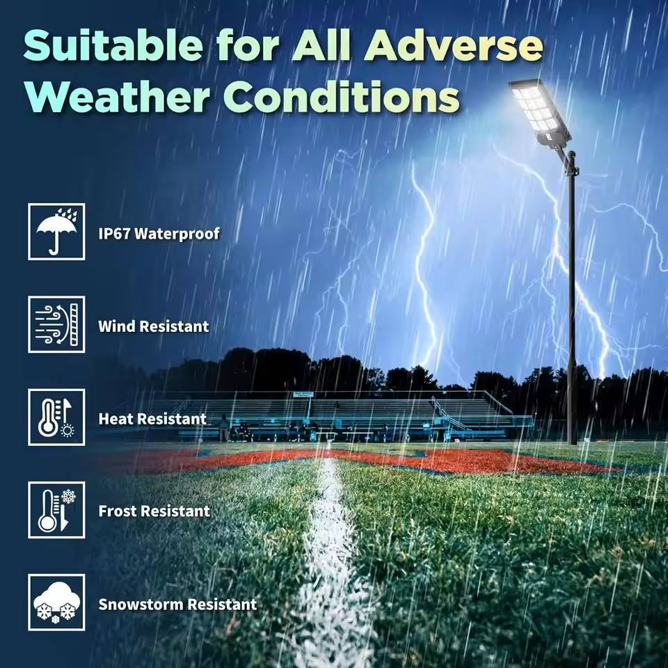 2000W Commercial Solar Street Lights Outdoor Dusk to Dawn Super Bright Aluminium