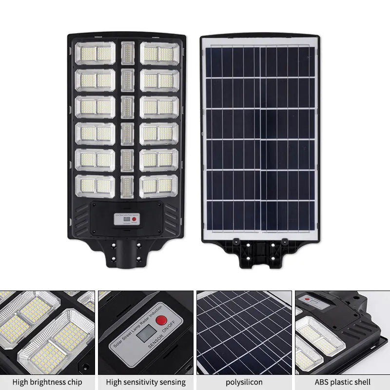 12000w Solar Street Lights Outdoor - Solar Lights Outdoor Waterproof Motion Sensor, 7000K Commercial Parking Lot Lights Dusk to Dawn, LED Street Lights Solar Powered Heavy Duty for Yard, Outside