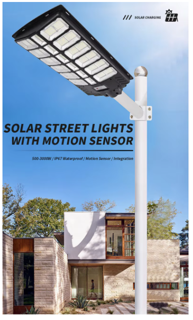 12000w Solar Street Lights Outdoor - Solar Lights Outdoor Waterproof Motion Sensor, 7000K Commercial Parking Lot Lights Dusk to Dawn, LED Street Lights Solar Powered Heavy Duty for Yard, Outside